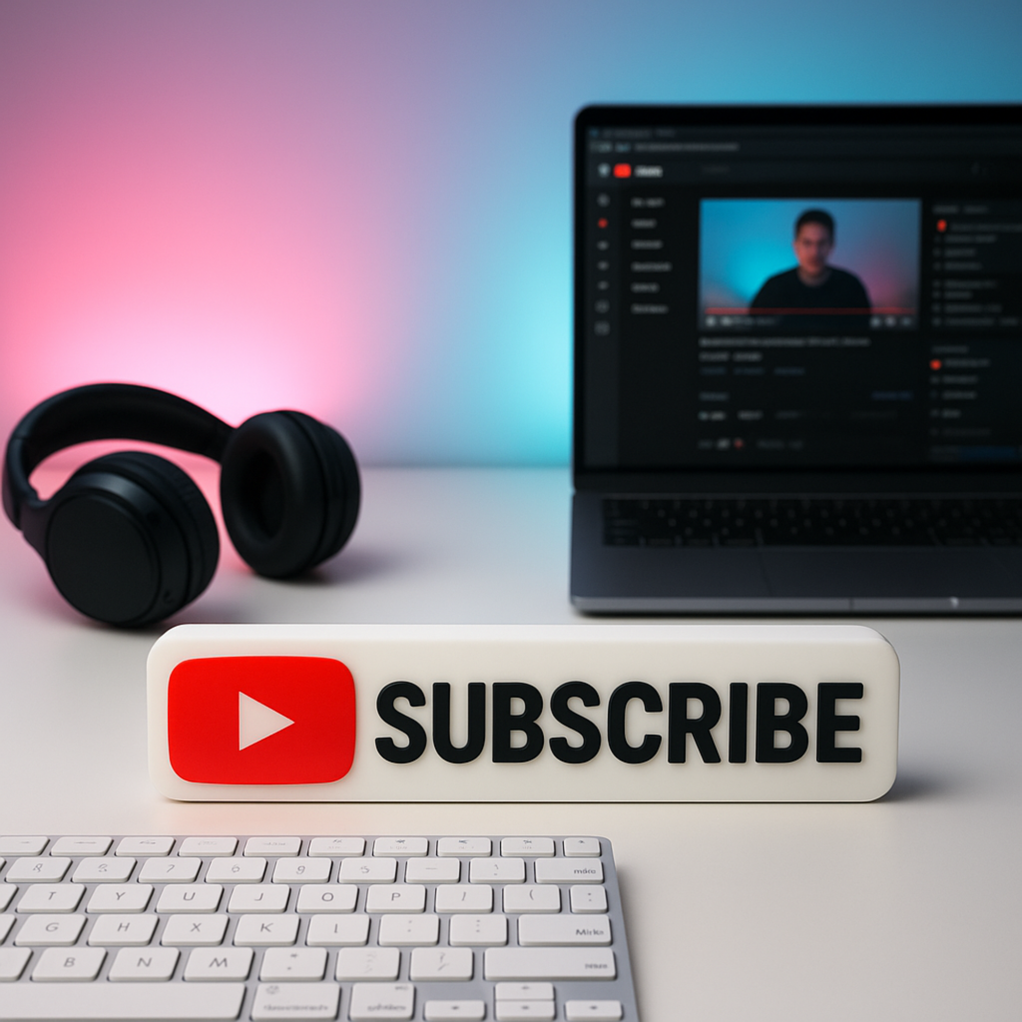 Custom YouTube Inspired Nameplate, Personalised Desk Plate, VLogger Name Sign