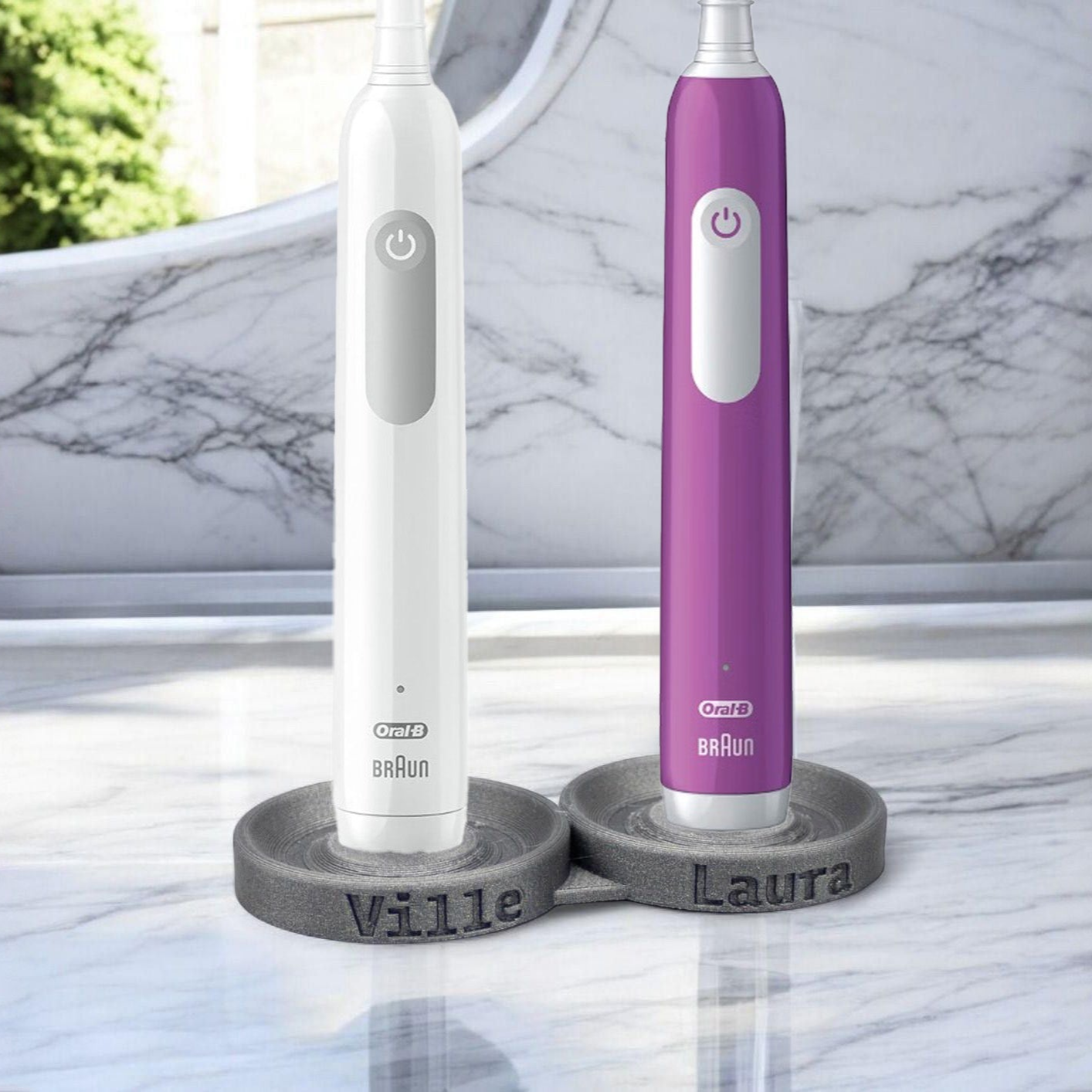Personalised Oral-B Electric Toothbrush Holder: Modern Holder with Drip Tray & Stable Base
