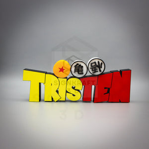 Custom Red Yellow Inspired Nameplate, Personalised 3D Printed Name Plate or Desk Sign, Boy or Girl Gift, Kids Room Sign, Anime Star Ball, Gamer Gift SignKraft3D