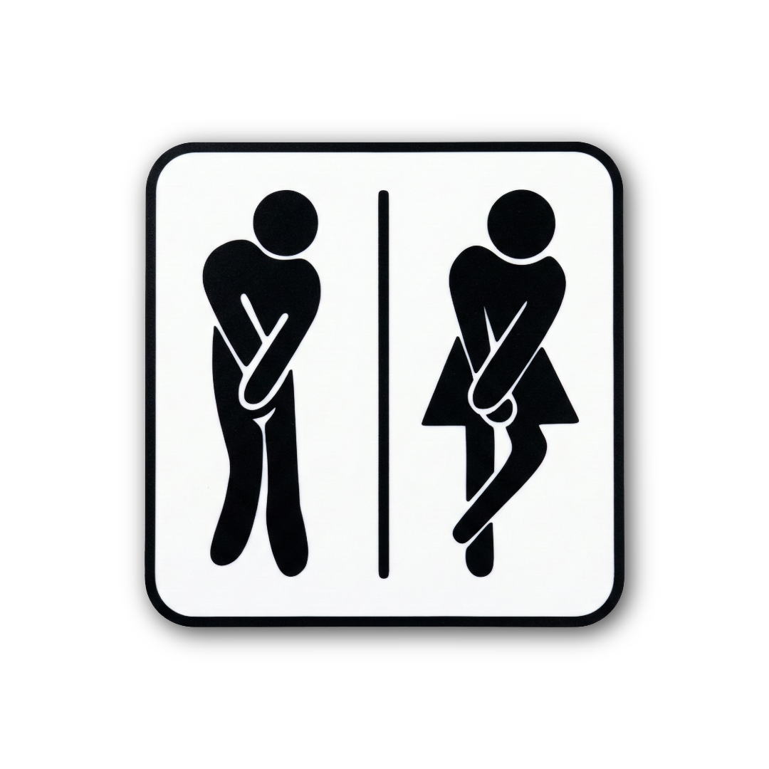 Funny Man and Woman Toilet Sign, Humorous Restroom Decor, Retro Bathroom Sign, Quirky Home Decor