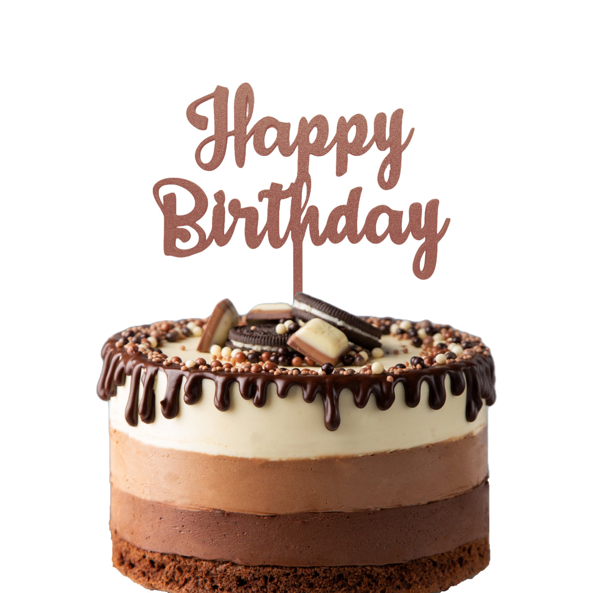 Happy Birthday Cake Topper, Party Theme, Custom Birthday Decoration, Black, Pink, Gold, Silver, Copper