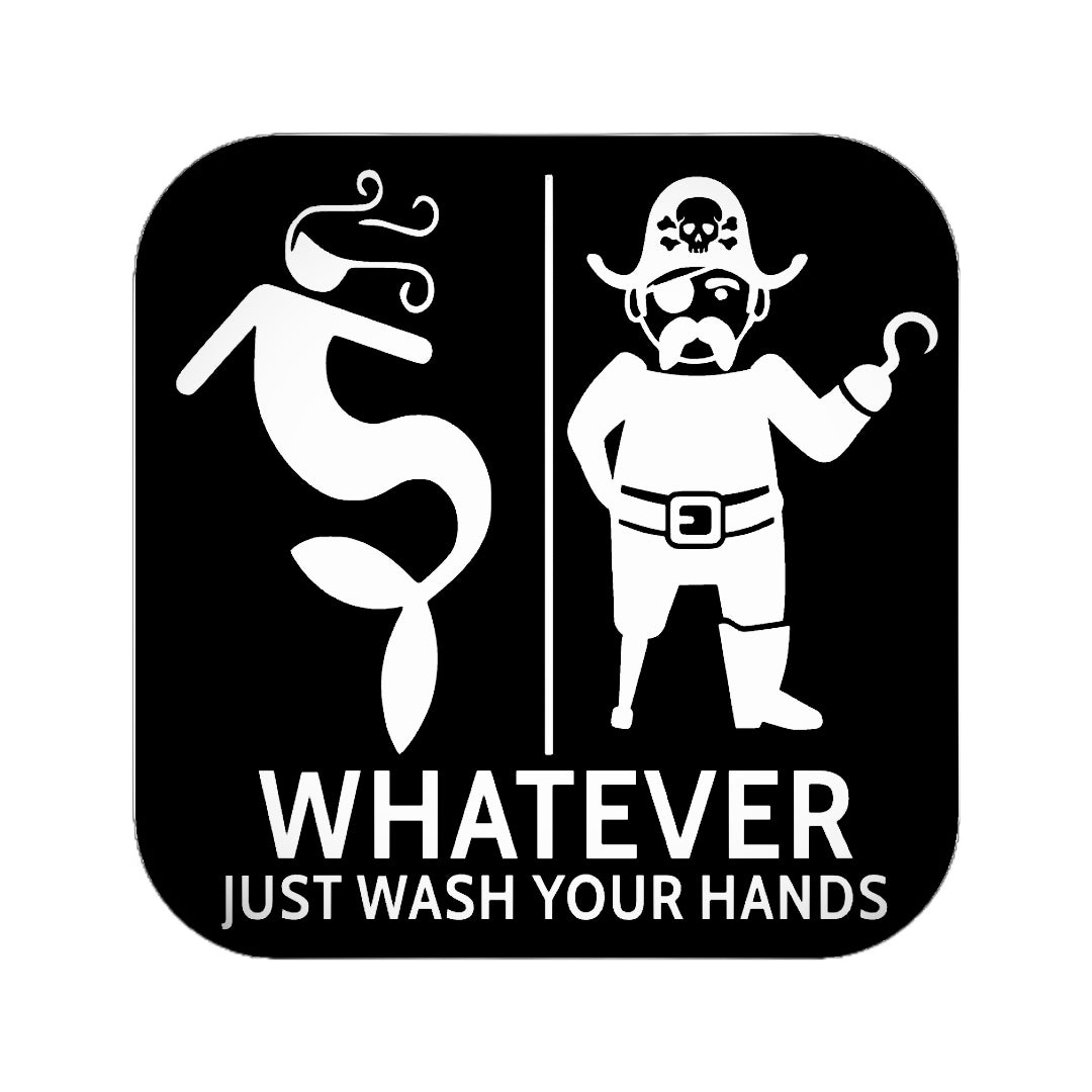 Funny Mermaid & Pirate Gender Neutral Restroom Door Sign, Bathroom Decor for Nautical, Mermaid, Pirate, Wall Decor