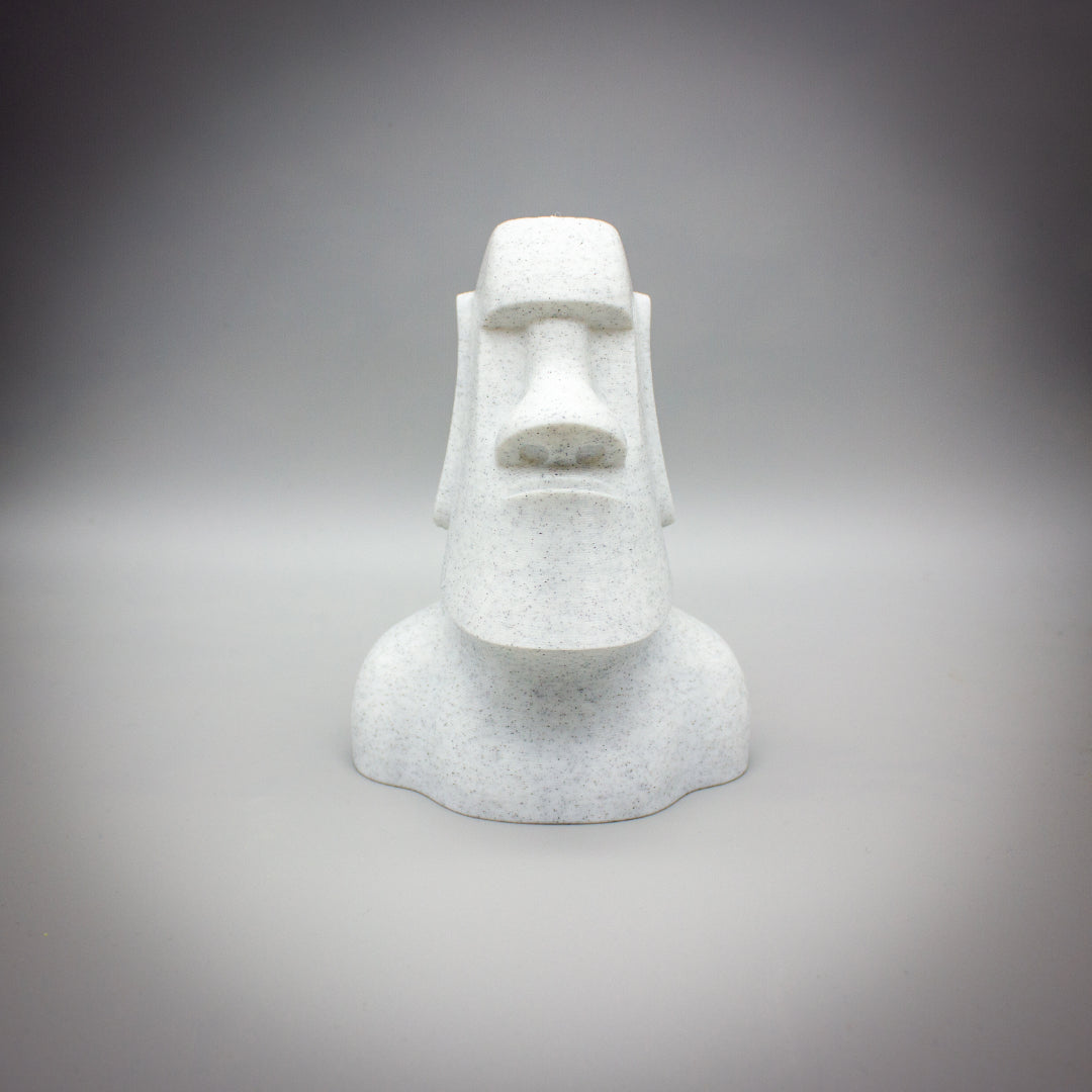 Moai Glasses Holder, Spectacle Holder, Marble or Granite 3D Printed, Moai Statue Bust, Office Gift, History Bust, Eyeglasses Stand, Easter Island