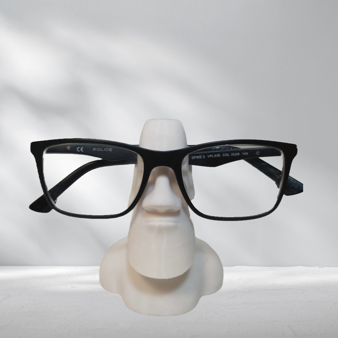 Moai Glasses Holder, Spectacle Holder, Marble or Granite 3D Printed, Moai Statue Bust, Office Gift, History Bust, Eyeglasses Stand, Easter Island