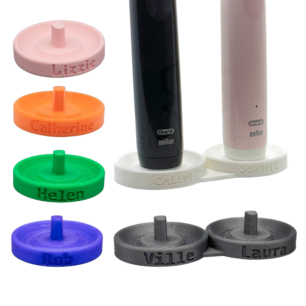 Personalised Oral-B Electric Toothbrush Holder: Modern Holder with Drip Tray & Stable Base