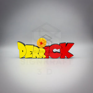 Personalized DB Z Inspired Nameplate, Custom DB Z Printed Name Plate, Dragon Desk Sign, Boy or Girl Gift, Kids Room Sign, Anime Ball, Gamer Gift SignKraft3D