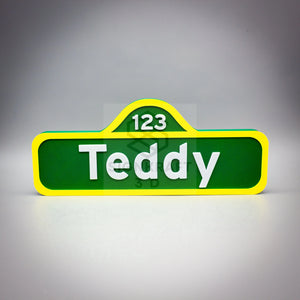 Personalized Sesame Street Inspired Nameplate, Custom Sesame Street Themed Name Plate, Kids Room Sign, Sesame Street Sign SignKraft3D