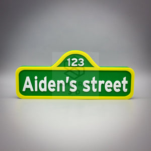 Personalized Sesame Street Inspired Nameplate, Custom Sesame Street Themed Name Plate, Kids Room Sign, Sesame Street Sign SignKraft3D