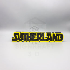 Personalized Star Wars Inspired Nameplate, Custom StarWars Desk Plate, Kids Room Sign, StarWarz Fan Gift, Star Warz home decor SignKraft3D