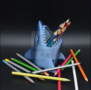 Shark Desk Pencil Holder | Kids Desk Pencil Organizer | Office or Desk essential | Great gift for Shark Lover | Modern Design SignKraft3D