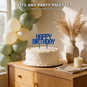 LEGO® Compatible Happy Birthday Cake Topper – Brick Party Decoration, 7 Colours