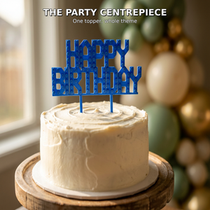 LEGO® Compatible Happy Birthday Cake Topper – Brick Party Decoration, 7 Colours