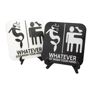 Funny Mermaid And Centaur Gender Neutral Restroom Door Sign, Bathroom Decor for Nautical, Mermaid, Pirate, Wall Decor - SignKraft3D