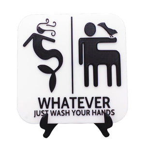 Funny Mermaid And Centaur Gender Neutral Restroom Door Sign, Bathroom Decor for Nautical, Mermaid, Pirate, Wall Decor - SignKraft3D