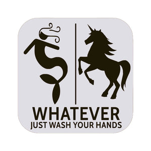 Funny Mermaid And Unicorn Gender Neutral Restroom Door Sign, Bathroom Decor for Nautical, Mermaid, Unicorn, Wall Decor - SignKraft3D