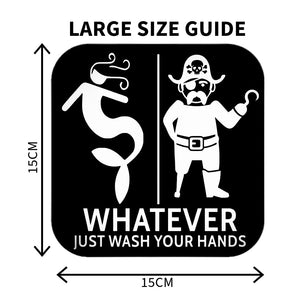 Funny Mermaid & Pirate Gender Neutral Restroom Door Sign, Bathroom Decor for Nautical, Mermaid, Pirate, Wall Decor - SignKraft3D