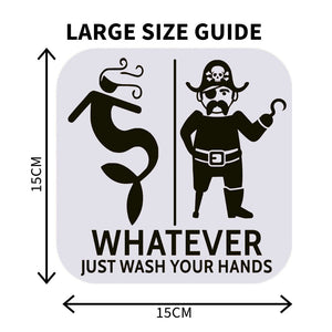 Funny Mermaid & Pirate Gender Neutral Restroom Door Sign, Bathroom Decor for Nautical, Mermaid, Pirate, Wall Decor - SignKraft3D