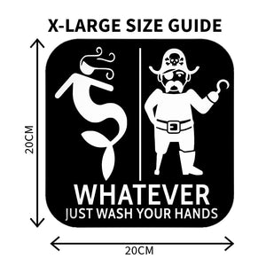 Funny Mermaid & Pirate Gender Neutral Restroom Door Sign, Bathroom Decor for Nautical, Mermaid, Pirate, Wall Decor - SignKraft3D