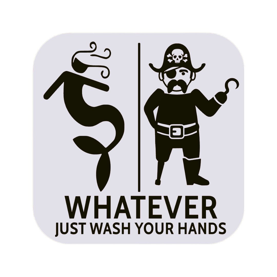 Funny Mermaid & Pirate Gender Neutral Restroom Door Sign, Bathroom Decor for Nautical, Mermaid, Pirate, Wall Decor - SignKraft3D