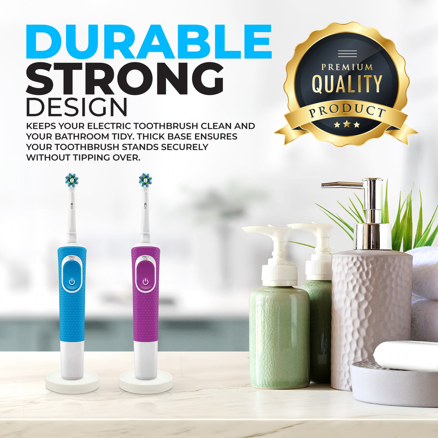 Oral-B Electric Toothbrush Holder: Sleek Organizer with Drip Tray & Stable Base