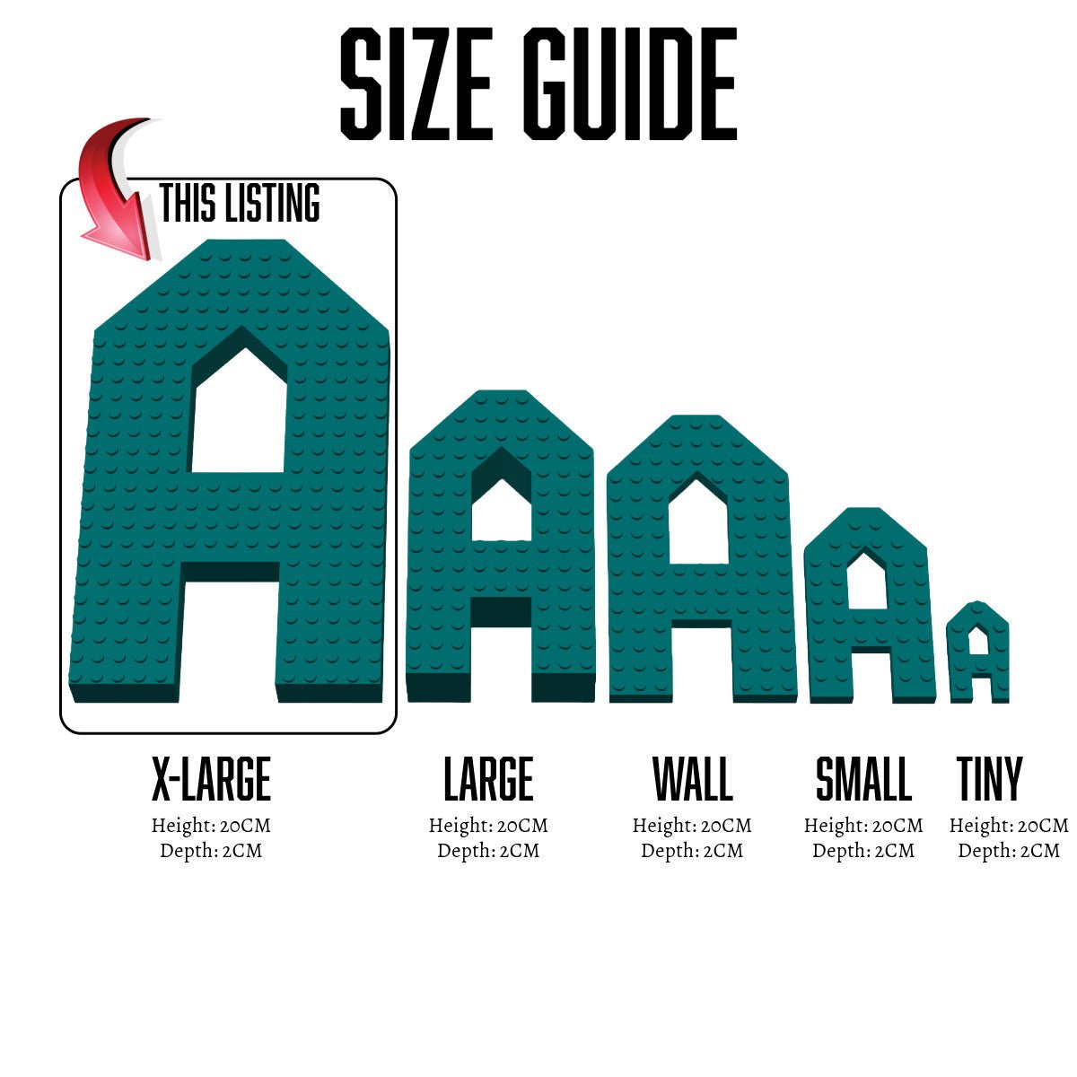 Large 8 Inch Decorative Bricks Letters, Birthday, Nursery, Wedding,Customisable Pastel, Metallic and Vibrant Colours - SignKraft3D