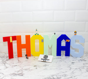 Large 8 Inch Decorative Bricks Letters, Birthday, Nursery, Wedding,Customisable Pastel, Metallic and Vibrant Colours - SignKraft3D