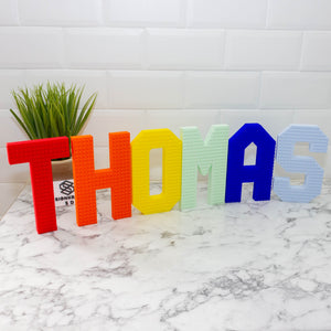 Large 8 Inch Decorative Bricks Letters, Birthday, Nursery, Wedding,Customisable Pastel, Metallic and Vibrant Colours - SignKraft3D