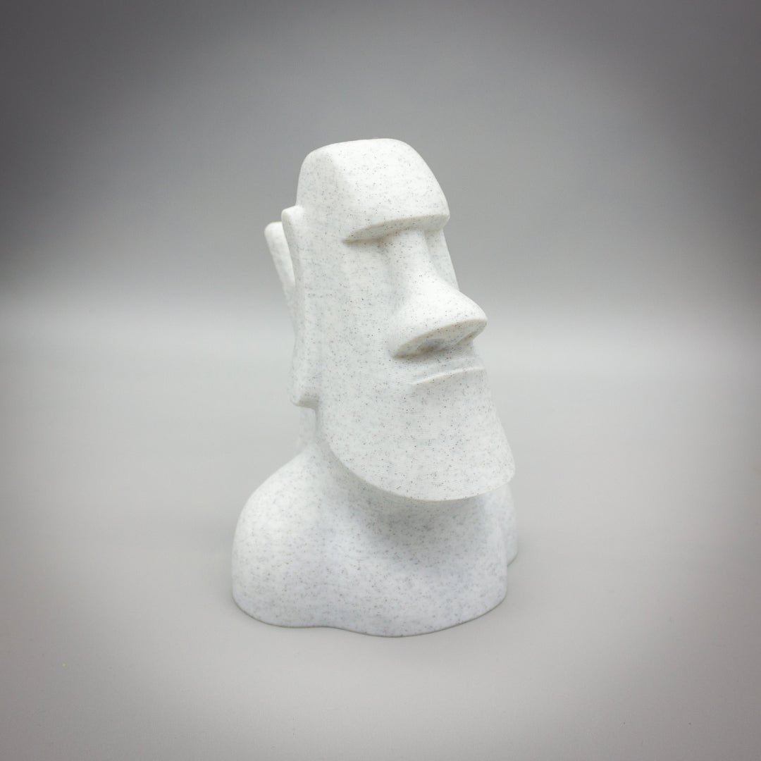 Moai Glasses Holder, Spectacle Holder, Marble or Granite 3D Printed, Moai Statue Bust, Office Gift, History Bust, Eyeglasses Stand, Easter Island - SignKraft3D