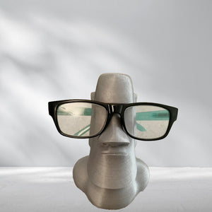 Moai Glasses Holder, Spectacle Holder, Marble or Granite 3D Printed, Moai Statue Bust, Office Gift, History Bust, Eyeglasses Stand, Easter Island - SignKraft3D