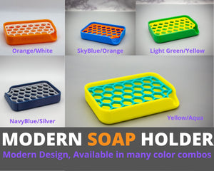 Modern Honeycomb Soap Dish: Vibrant Colors Bathroom Essential - SignKraft3D