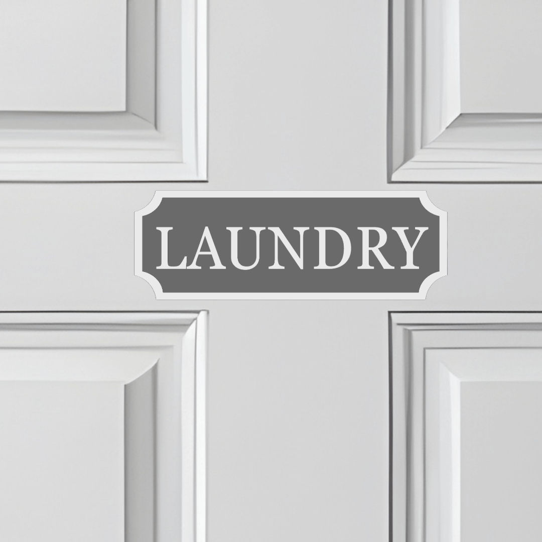 Modern Laundry Sign, Custom Wall Plaque for Laundry Areas, Utility Sign. White, Black, Grey - SignKraft3D