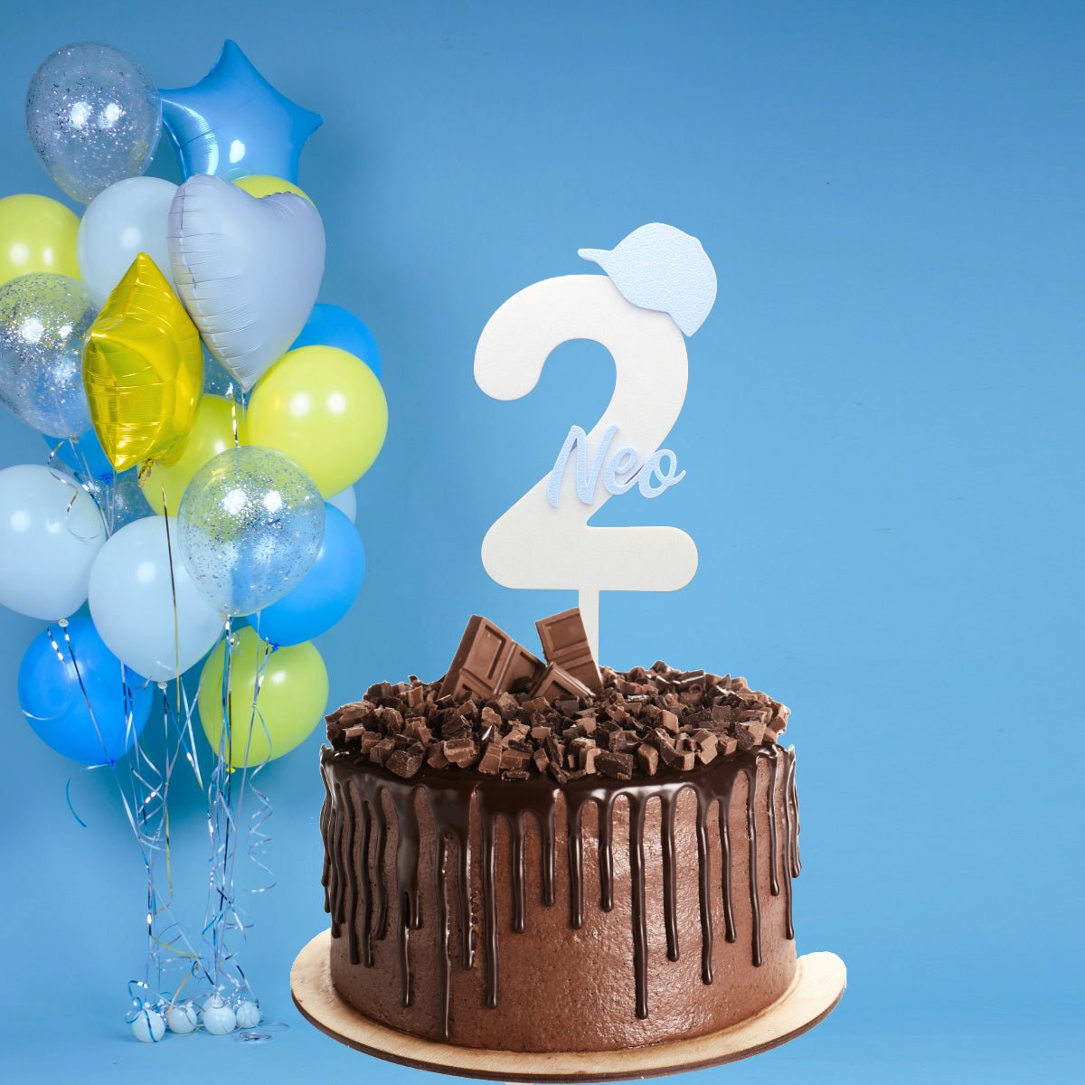 Personalized Cake Topper Numbers with Name & Fun Icon – Pastel Party Theme | Custom Birthday Decoration - SignKraft3D