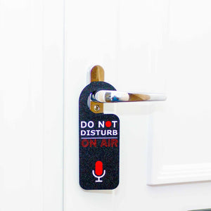 Professional On Air Door Hanger: Do Not Disturb Sign for Studios (Black/White) - SignKraft3D