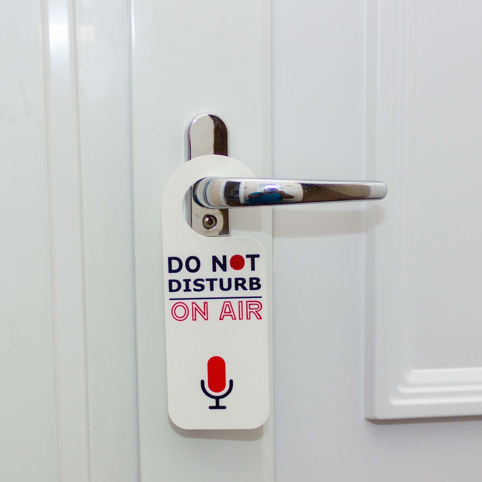 Professional On Air Door Hanger: Do Not Disturb Sign for Studios (Black/White) - SignKraft3D