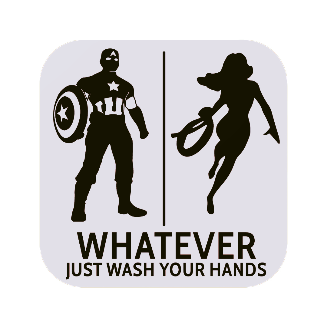 Super Hero And Super Woman Gender Neutral Restroom Door Sign, Bathroom Decor for Nautical, Mermaid, Pirate, Wall Decor - SignKraft3D