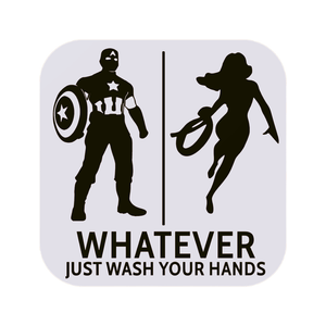 Super Hero And Super Woman Gender Neutral Restroom Door Sign, Bathroom Decor for Nautical, Mermaid, Pirate, Wall Decor - SignKraft3D