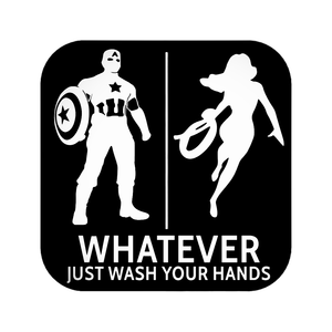 Super Hero And Super Woman Gender Neutral Restroom Door Sign, Bathroom Decor for Nautical, Mermaid, Pirate, Wall Decor - SignKraft3D