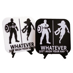 Super Hero And Super Woman Gender Neutral Restroom Door Sign, Bathroom Decor for Nautical, Mermaid, Pirate, Wall Decor - SignKraft3D