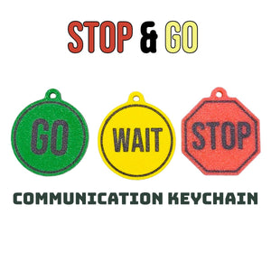 Traffic Light Communication Keychain | Stop, Wait, Go Visual Aid for Autism & ADHD | Emotional Regulation & Social Cue Support Tool - SignKraft3D