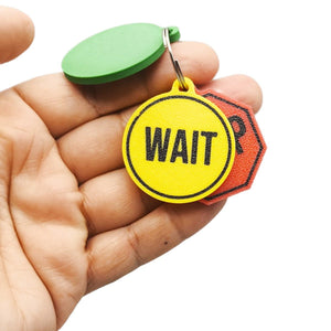 Traffic Light Communication Keychain | Stop, Wait, Go Visual Aid for Autism & ADHD | Emotional Regulation & Social Cue Support Tool - SignKraft3D