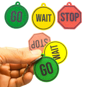 Traffic Light Communication Keychain | Stop, Wait, Go Visual Aid for Autism & ADHD | Emotional Regulation & Social Cue Support Tool - SignKraft3D