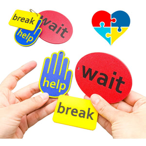 Zones of Regulation Badges - Color - Coded Break, Wait, Help Messages for Visual Cues | Sensory - Friendly Autism & Anxiety Tool for Kids & Adults - SignKraft3D