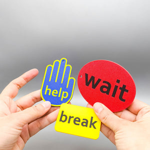 Zones of Regulation Badges - Color - Coded Break, Wait, Help Messages for Visual Cues | Sensory - Friendly Autism & Anxiety Tool for Kids & Adults - SignKraft3D