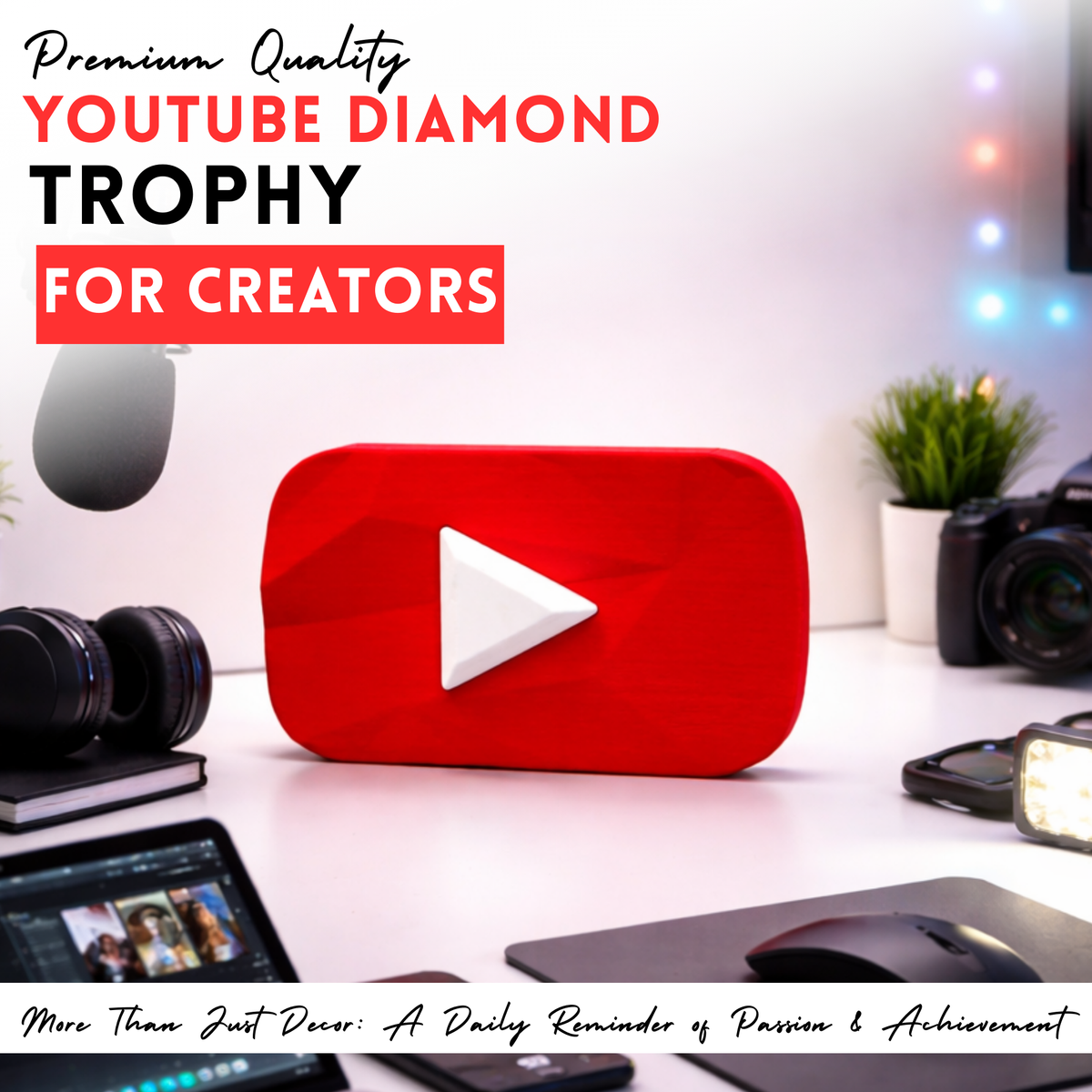 YouTube Diamond Play Button Replica for YouTube Enthusiasts