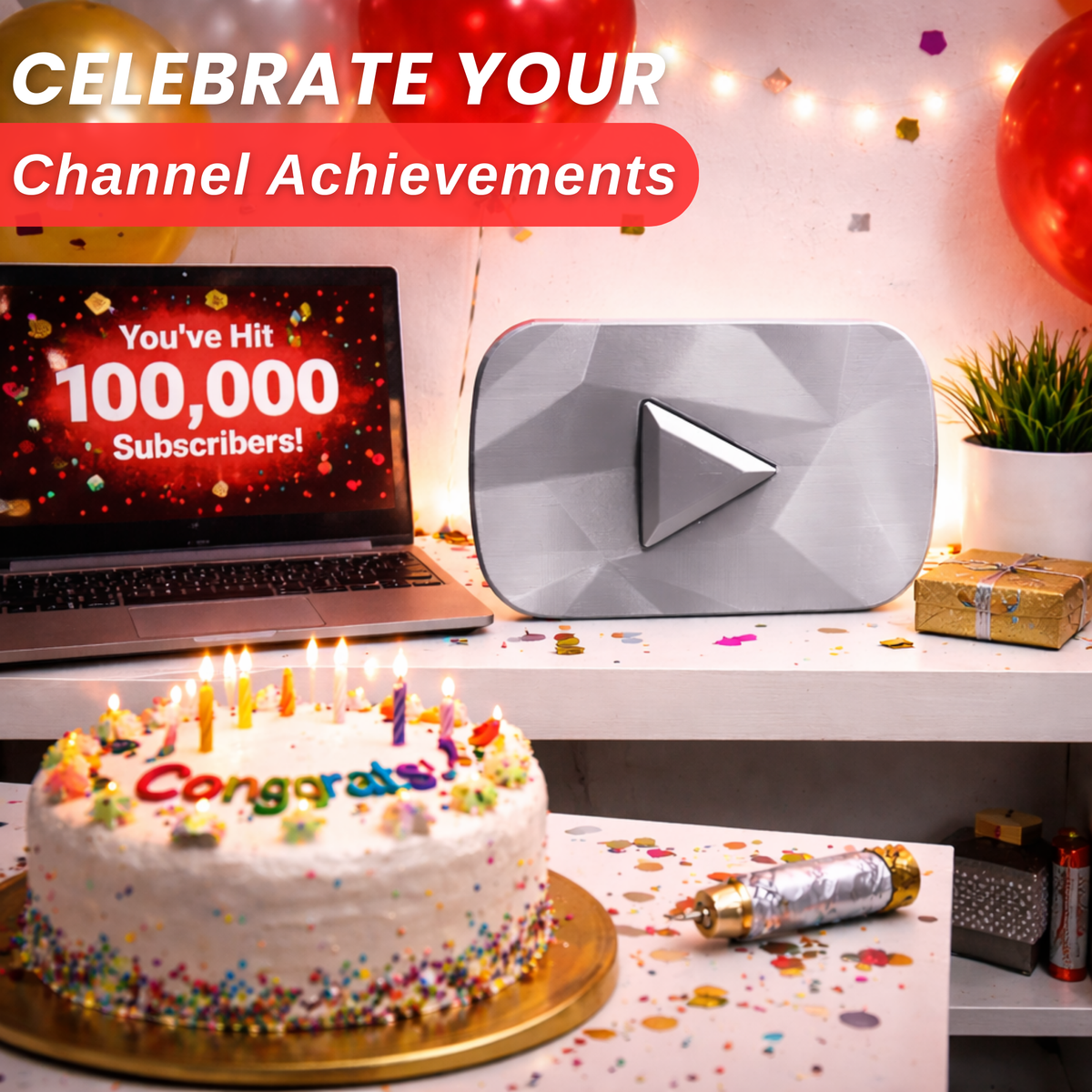 YouTube Diamond Play Button Replica for YouTube Enthusiasts