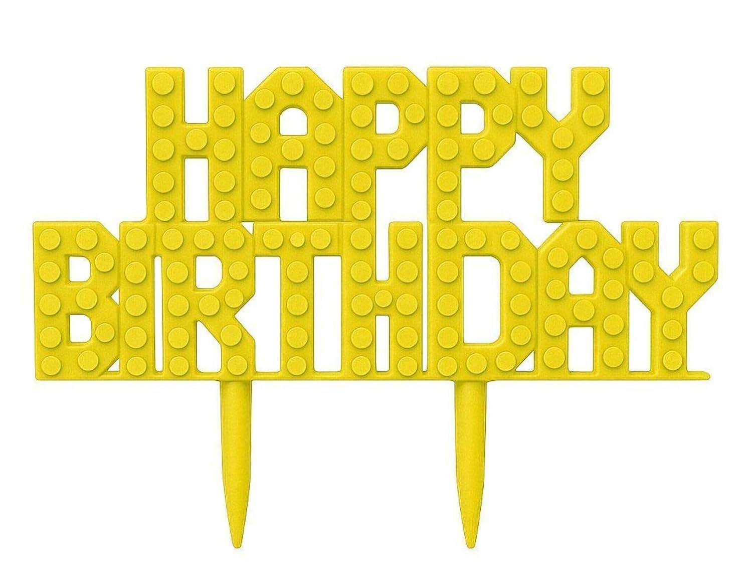 Brick Compatible Happy Birthday Cake Topper | Custom Block Party Decoration