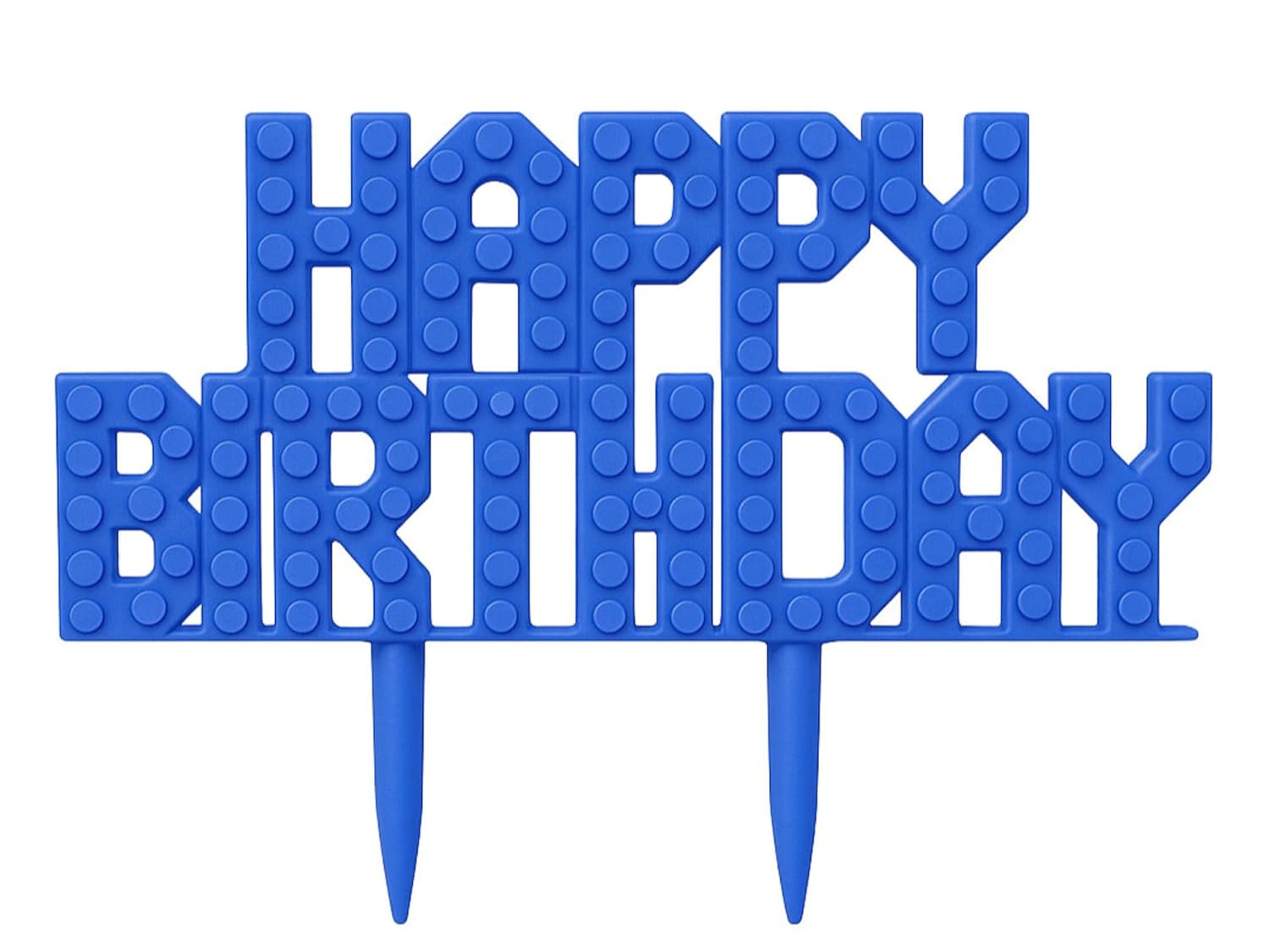 Brick Compatible Happy Birthday Cake Topper | Custom Block Party Decoration