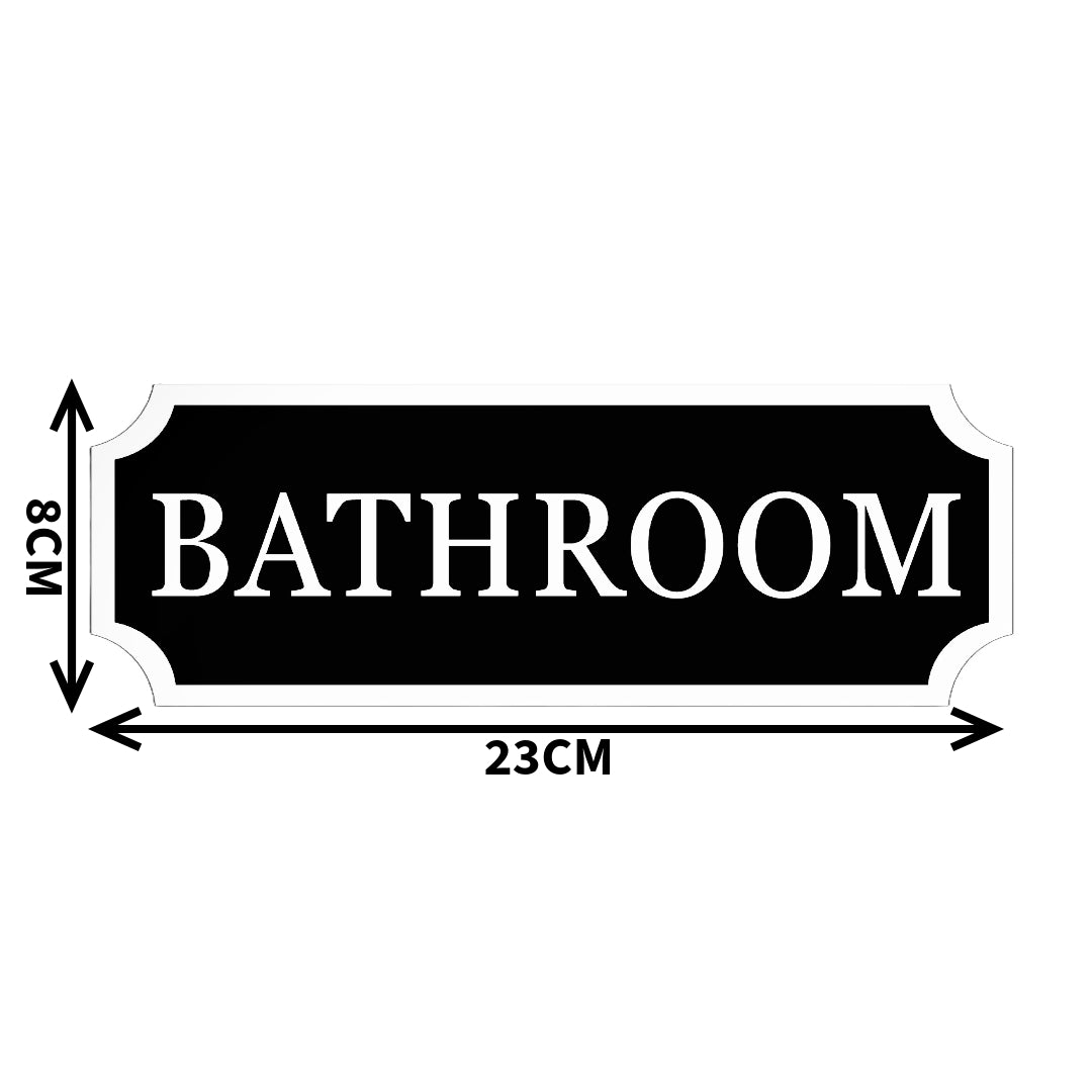 Modern Bathroom Sign, Custom Wall Plaque for Bathroom Areas, Loo Sign. White, Black, Grey
