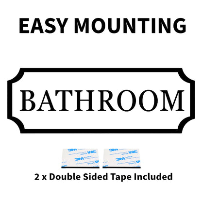 Modern Bathroom Sign, Custom Wall Plaque for Bathroom Areas, Loo Sign. White, Black, Grey