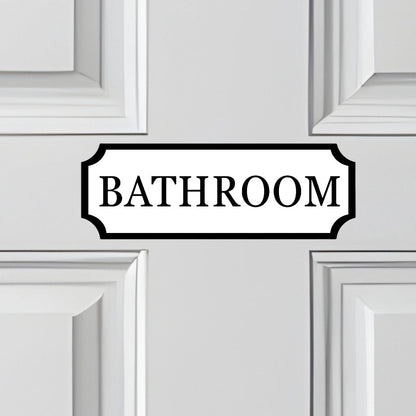 Modern Bathroom Sign, Custom Wall Plaque for Bathroom Areas, Loo Sign. White, Black, Grey